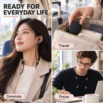 Magnetic Earplug Strap & Silicone Carrying Case Set