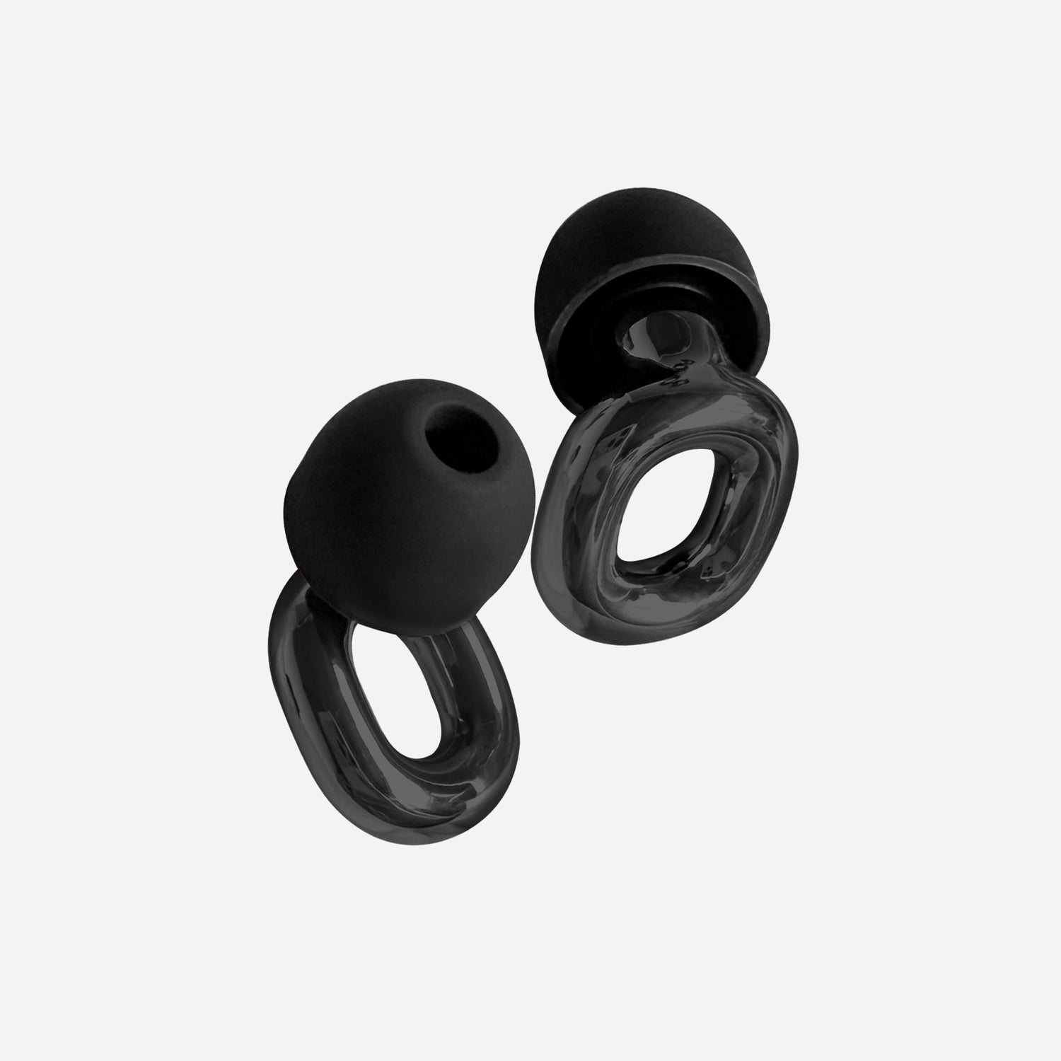 Qzear LiveTune black filtered earplugs with black silicone ear tips for concerts and festivals