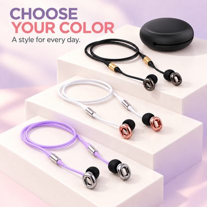 Magnetic Earplug Strap & Silicone Carrying Case Set